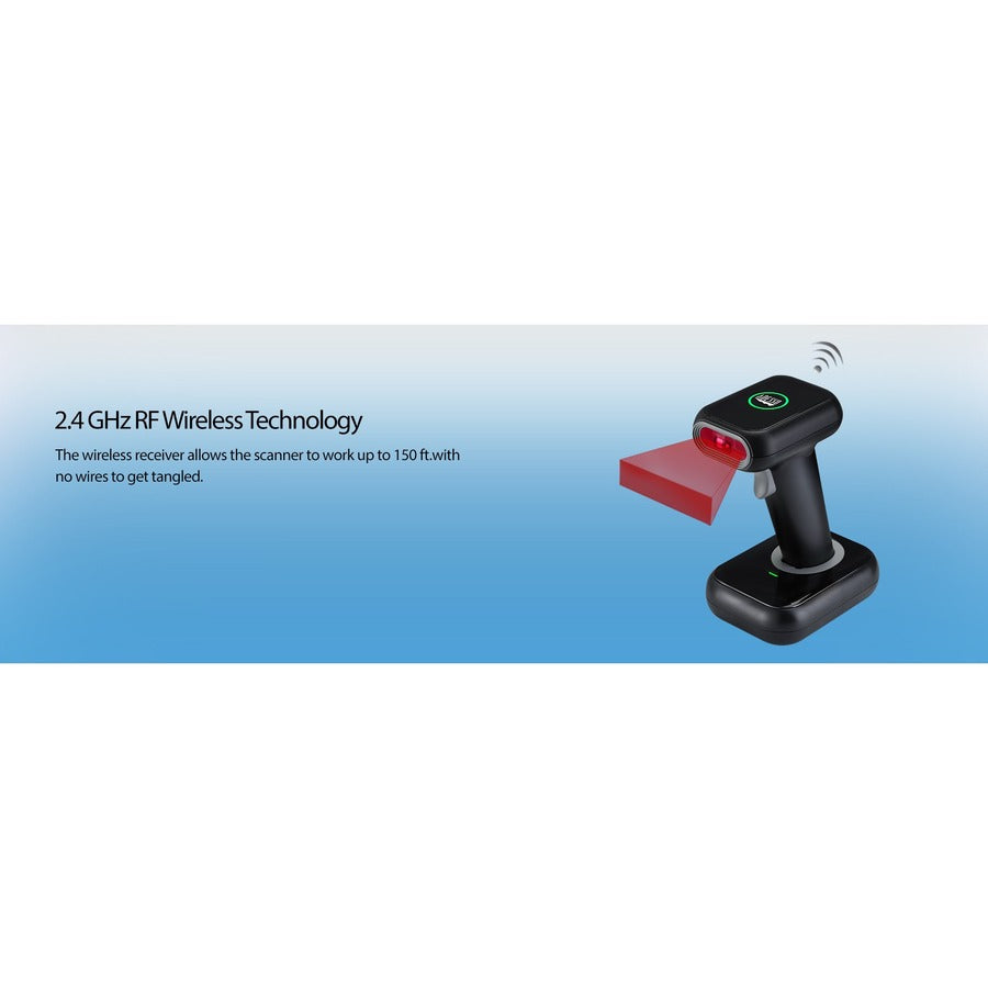 Adesso NuScan 2700R 2D Wireless Barcode Scanner with Charging Cradle Adesso NuScan 2700R 2D Wireless Barcode Scanner with Charging Cradle